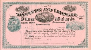 Wisconsin and Colorado Silver Mining Co. - Unissued Stock Certificate